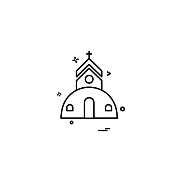 Kerk Pictogram Ontwerp Vector — Stockvector