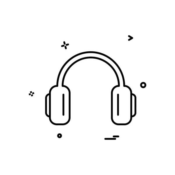 Headphone Icon Design Vector — Stock Vector