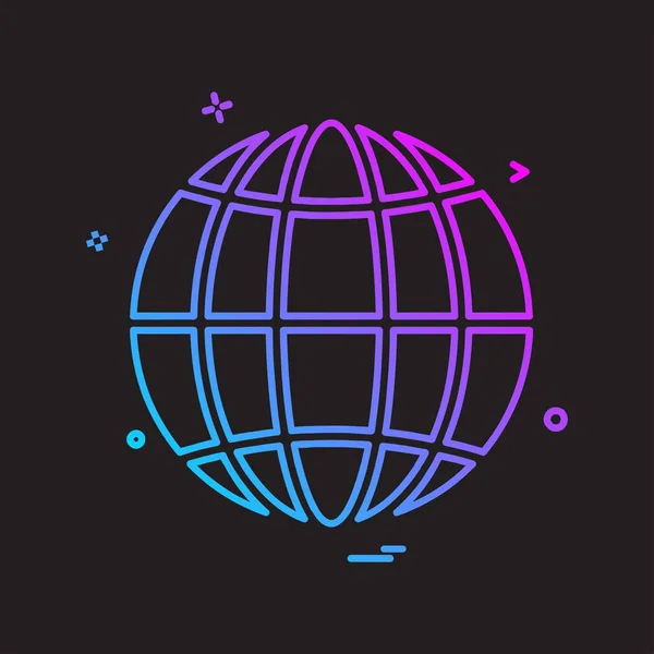 Globus Symbol Design Vektor Illustration — Stockvektor