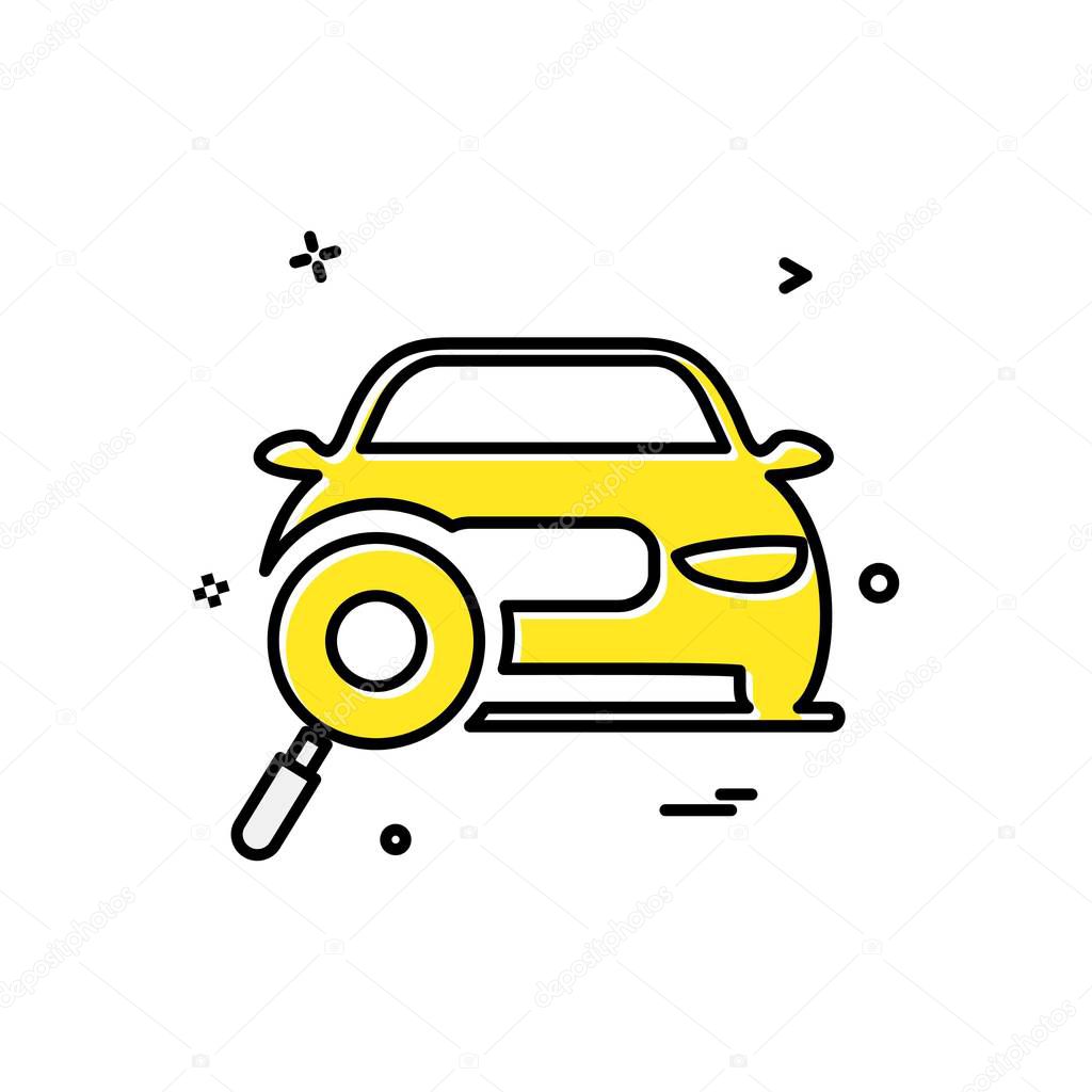 Auto workshop search car icon vector design