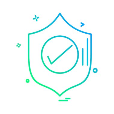 Kalkan simgesi tasarım, renkli vektör çizim