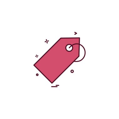 Etiketi simgesi tasarım, renkli vektör çizim