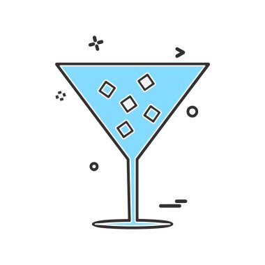 İçki simgesi tasarım, renkli vektör çizim 