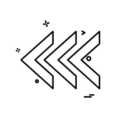 Sol ok simgesi tasarım vektörü