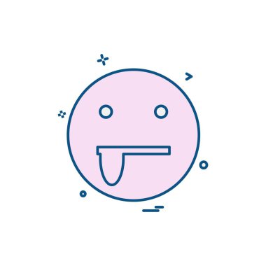 Emoji simgesi tasarım, renkli vektör çizim