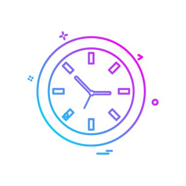 saat düz ikon vektör illüstrasyonu 