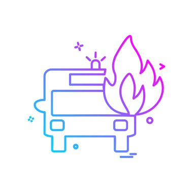 İtfaiye aracı simgesi tasarım vektörü