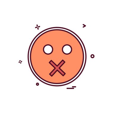 Kızgın emoji simgesi tasarım, renkli vektör çizim