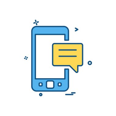 Mobil sms sohbet simge vektör tasarımı