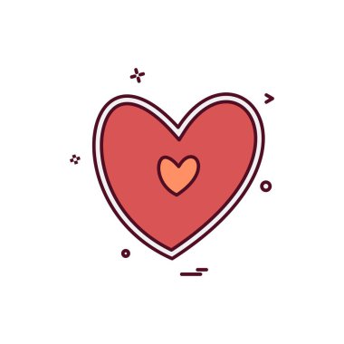 Kalp simgesi tasarım, Sevgililer günü için vektör çizim