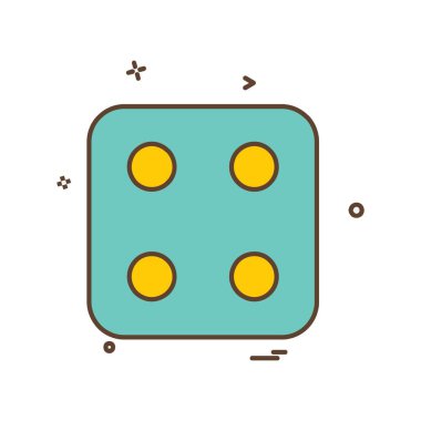 Zar simgesi tasarım, renkli vektör çizim