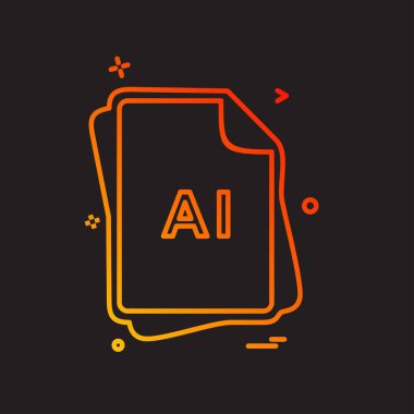 AI dosya türü simge tasarlamak vektör