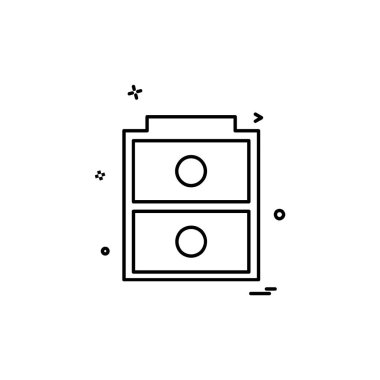 Mobilya simgesi tasarım, renkli vektör çizim