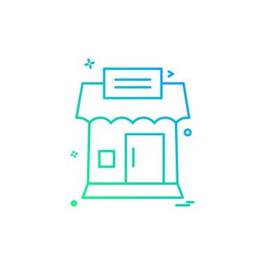 Dükkanı simgesi tasarım, renkli vektör çizim