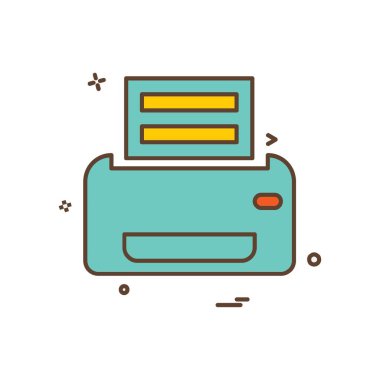 Yazıcı simgesi tasarım, vektör çizim