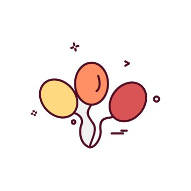 Balonlar simgesi tasarım, renkli vektör çizim