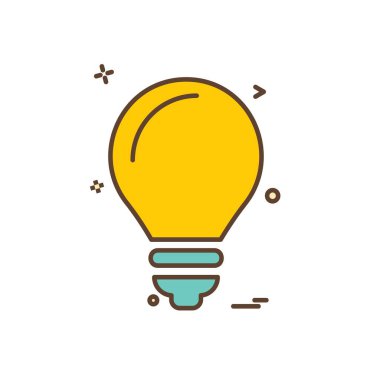 Ampul simgesi tasarım, renkli vektör çizim