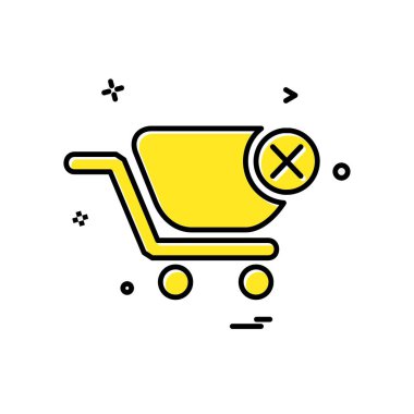 Sepeti simgesi tasarım, renkli vektör çizim