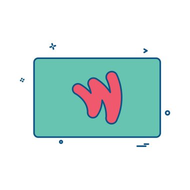 W kart simge tasarlamak vektör 