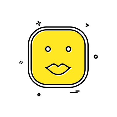 Mutlu emoji simgesi tasarım, renkli vektör çizim