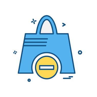 Alışveriş çantası simgesi tasarım vektörü