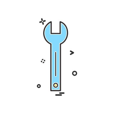 Donanım aracı simgesi tasarım, renkli vektör çizim 