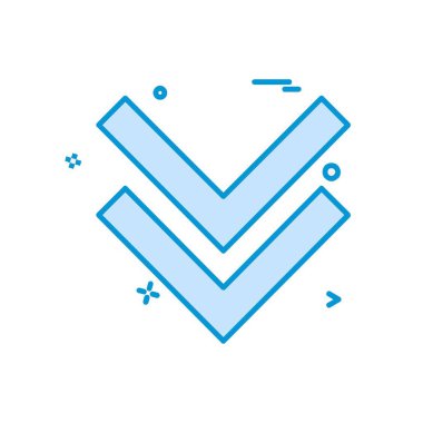 Aşağı ok simgesi tasarım vektörü