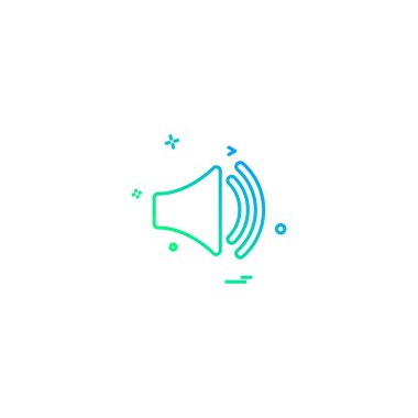 Hoparlör simgesi tasarım, renkli vektör çizim 