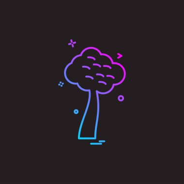 Ağaç simgesi tasarım vektörü