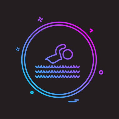 Yüzme simgesi tasarım vektörü