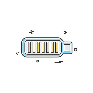 Batarya simgesi tasarım vektörü