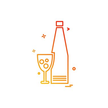 İçki simgesi tasarım, renkli vektör çizim 