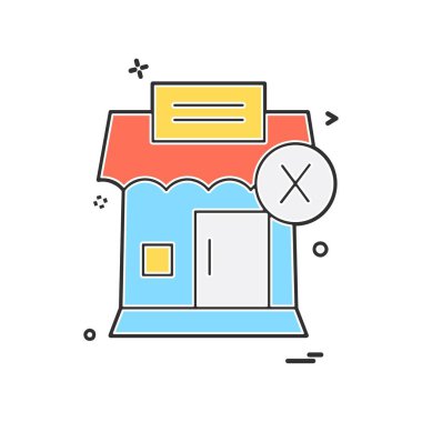 Dükkanı simgesi tasarım, renkli vektör çizim