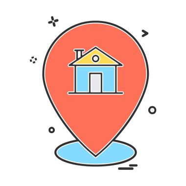 Gezinti simgesi tasarım, renkli vektör çizim