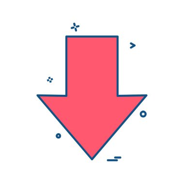 Aşağı ok simgesi tasarım vektörü