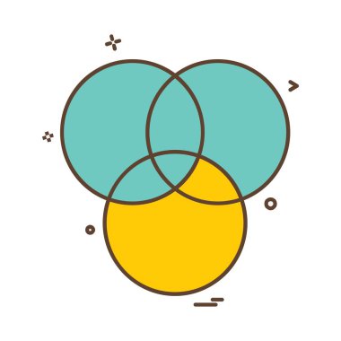 Daire simgesi tasarım, renkli vektör çizim