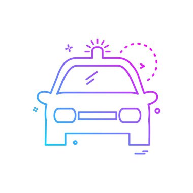 Araba yassı ikon vektör çizimi 