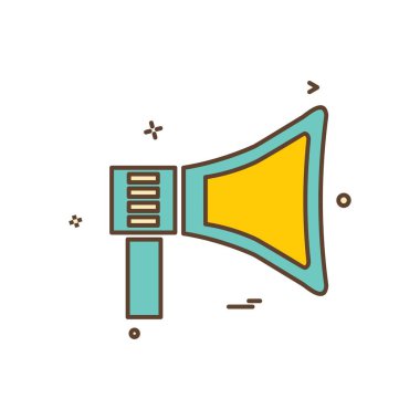 Hoparlör simgesi tasarım, renkli vektör çizim 