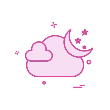 Bulut simgesi tasarım, renkli vektör çizim