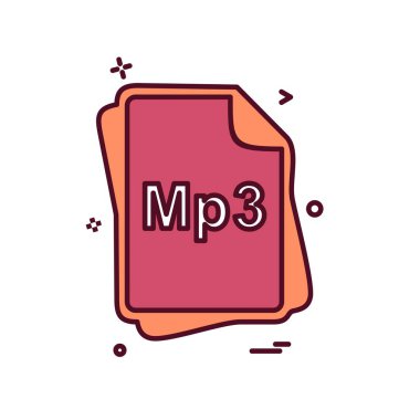 MP3 dosya türü simge tasarlamak vektör