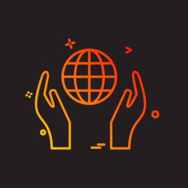 El simgesi tasarım, renkli vektör çizim