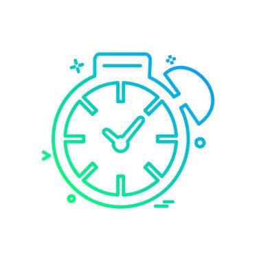 saat düz ikon vektör illüstrasyonu 