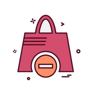 Alışveriş çantası simgesi tasarım vektörü
