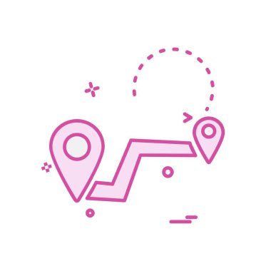 Gezinti simgesi tasarım, renkli vektör çizim