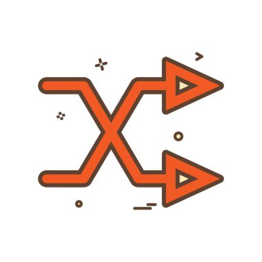 Şu iki simge vektör tasarımı kesişen ok yönünü