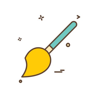 Boya Fırçası Simgesi Tasarım Vektörü