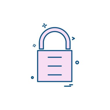 kilit düz simge vektör çizim 