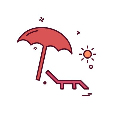 Plaj simgesi tasarım vektörü