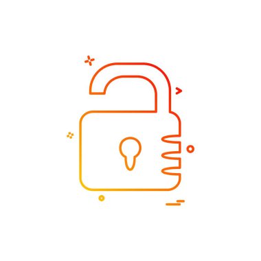 Kilit simgesi tasarım, vektör çizim