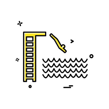 Yüzme simgesi tasarım vektörü